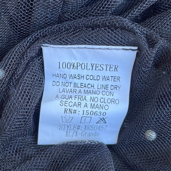 Paradiso Black Mesh Layered /Ruffle Pearl top - Picture 5 of 5